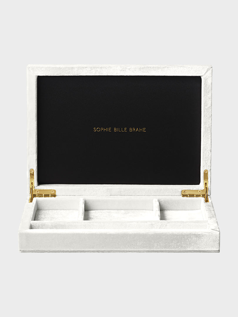 Trésor Velvet Jewelry Box Case in White